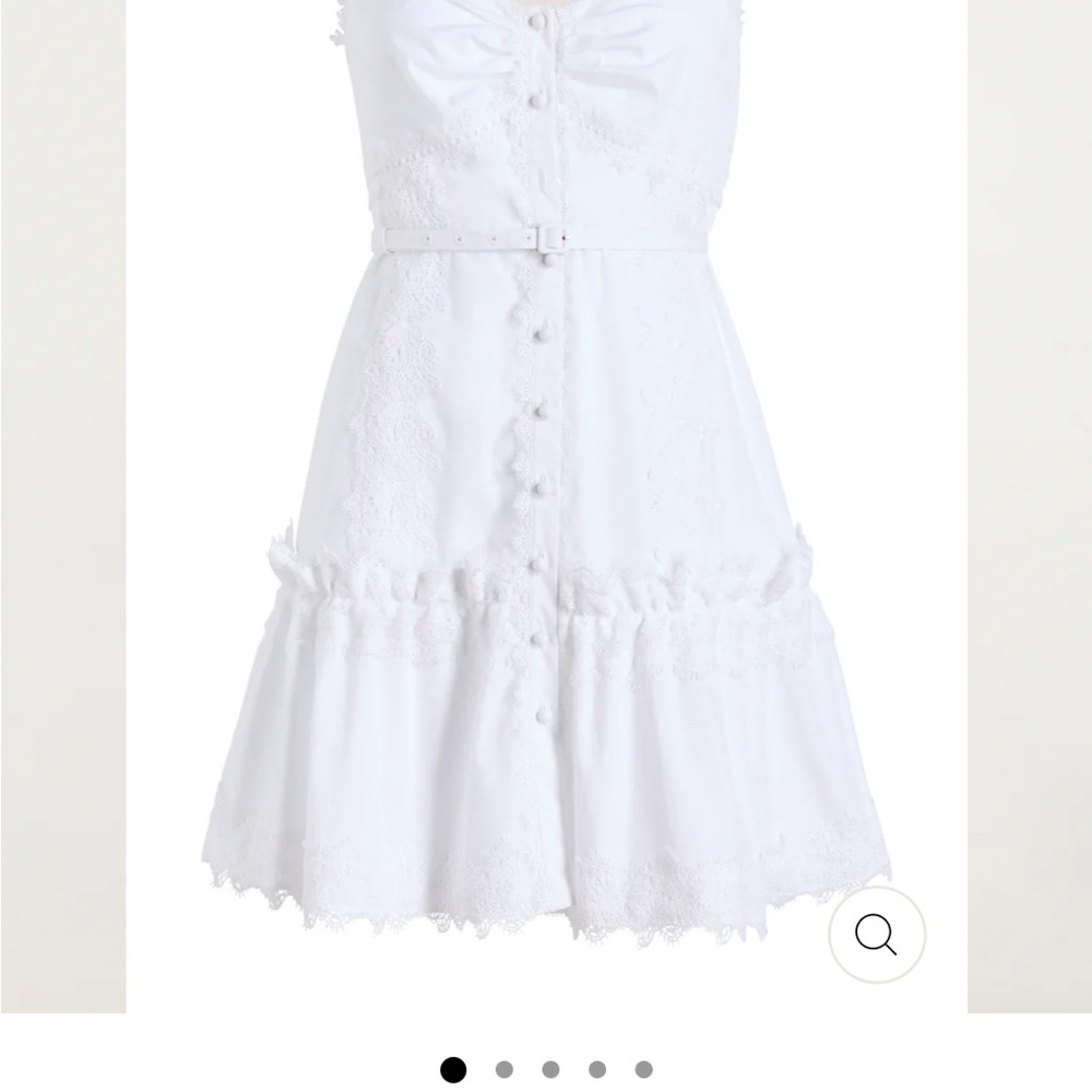 Cinq à Sept White Lace Detail Blouse